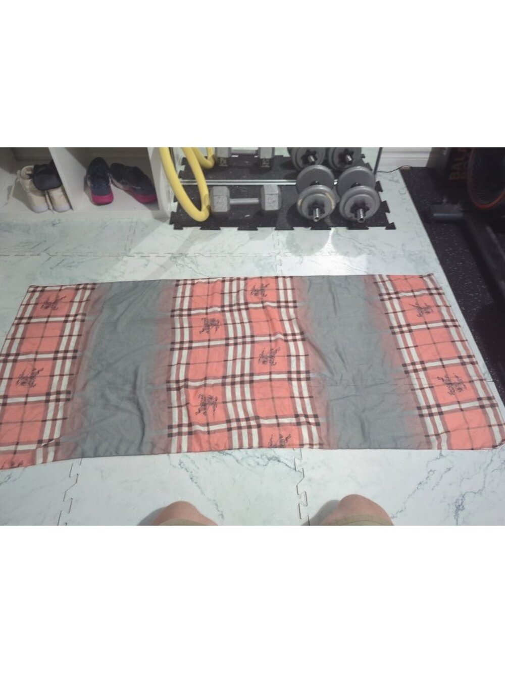 Authentic Luxury Vintage BURBERRY Pink Nova Check Silk Scarf